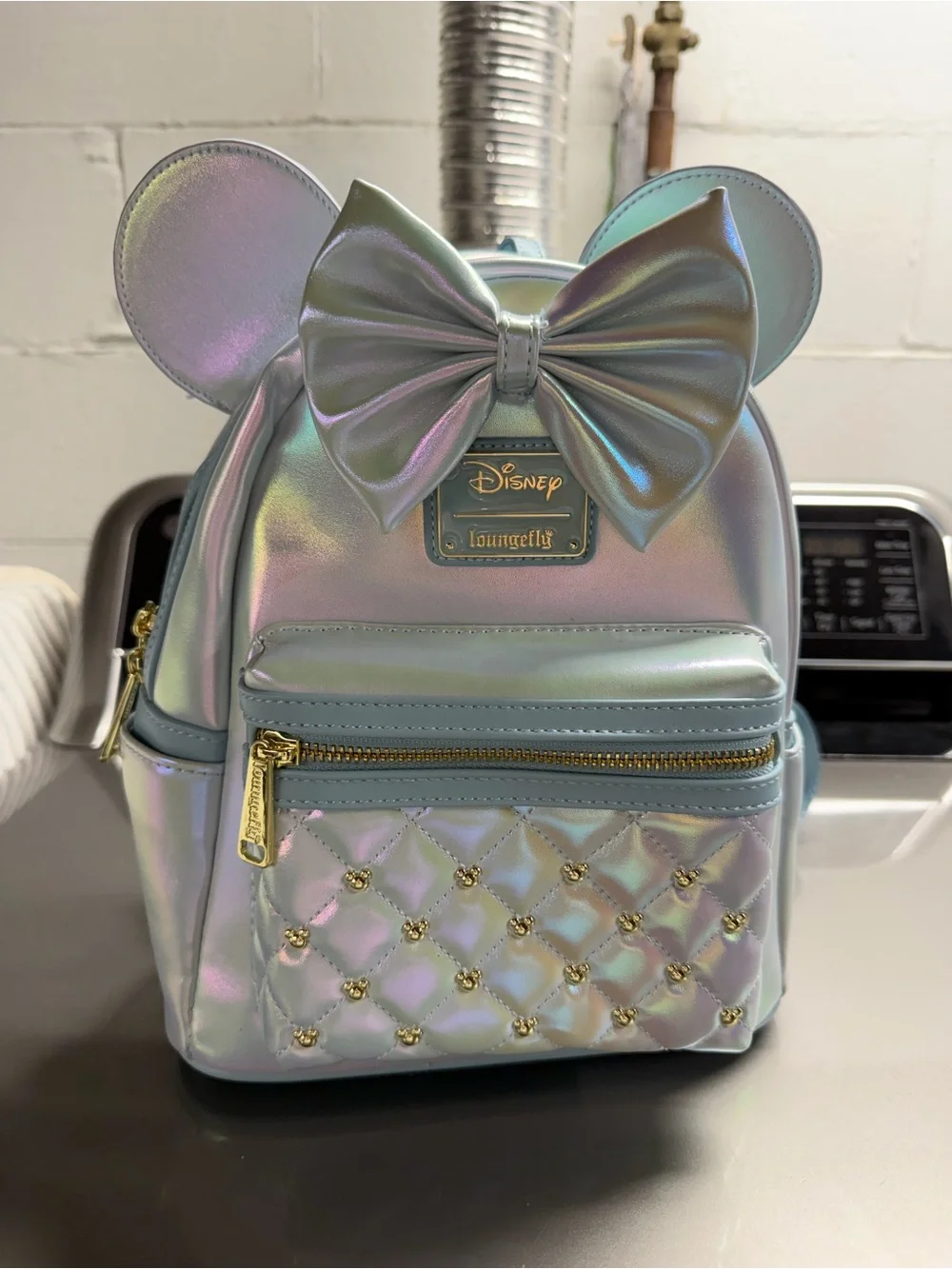 Loungefly Iridescent Pastel Minnie Ear Mini Backpack with Bow
